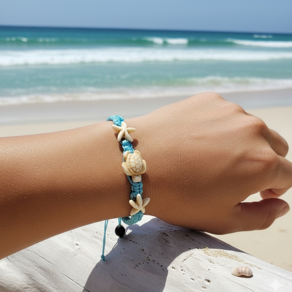 Sea Turtle and Starfish Bracelet